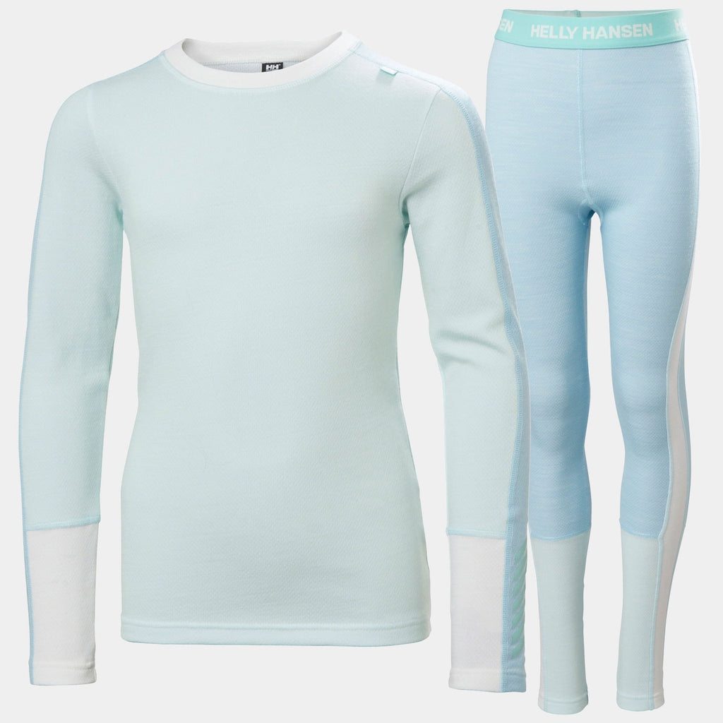 JR LIFA MERINO MIDWEIGHT SET, LIGHT CYAN, 164/14
