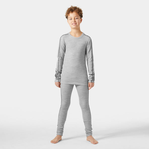 JR LIFA MERINO MIDWEIGHT SET, GREY MELANG, 140/10