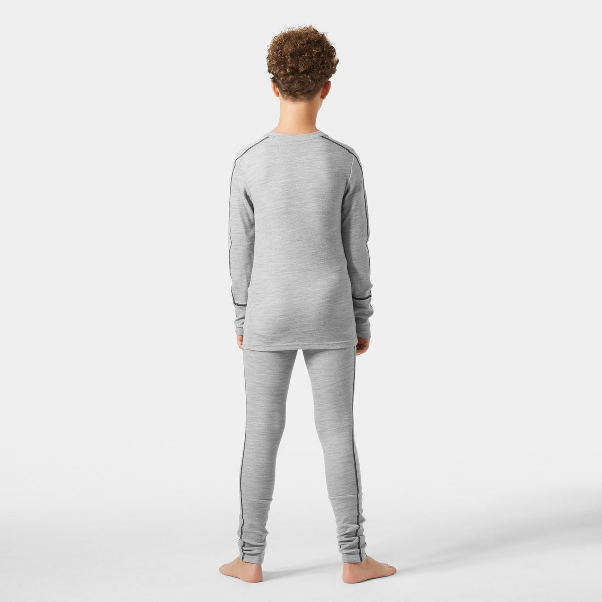 JR LIFA MERINO MIDWEIGHT SET, GREY MELANG, 140/10