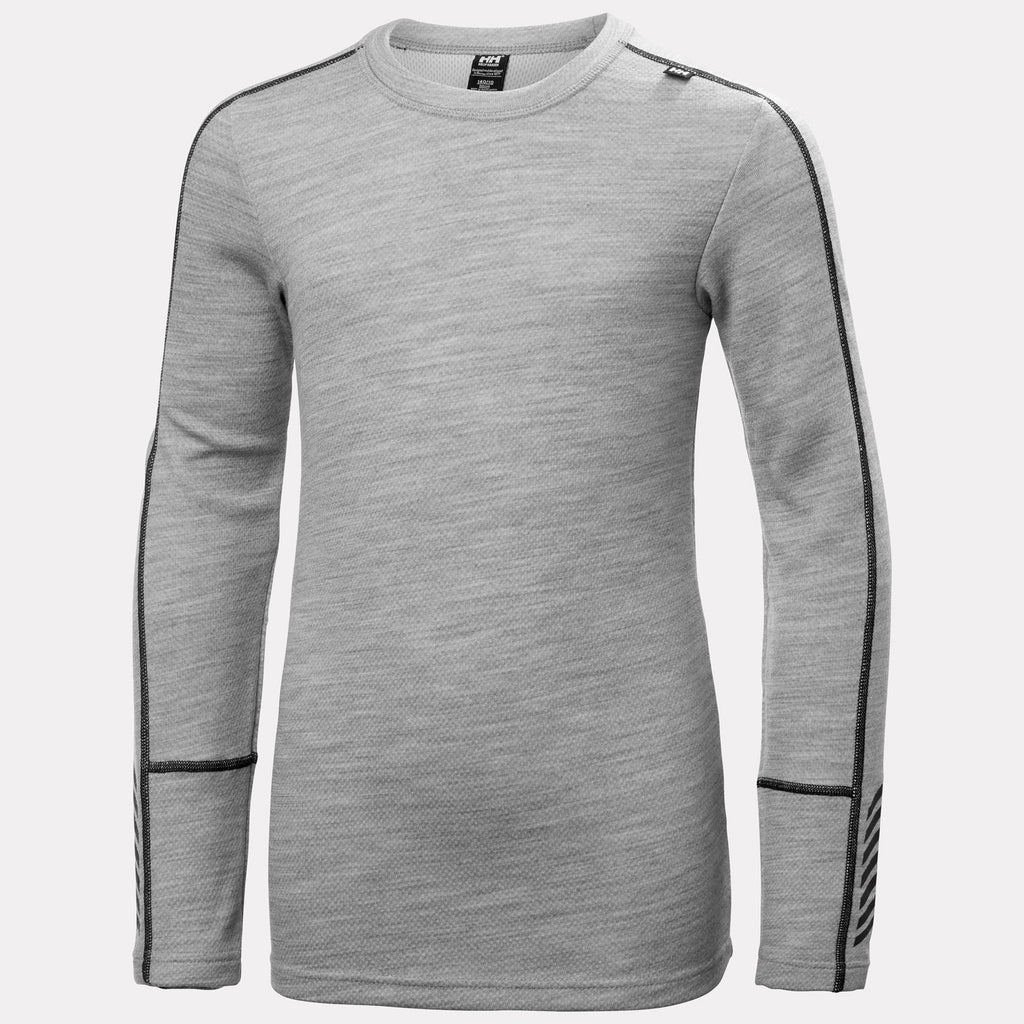 JR LIFA MERINO MIDWEIGHT SET, GREY MELANG, 140/10