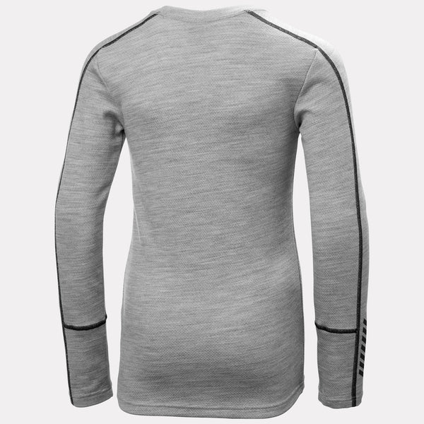 JR LIFA MERINO MIDWEIGHT SET, GREY MELANG, 140/10