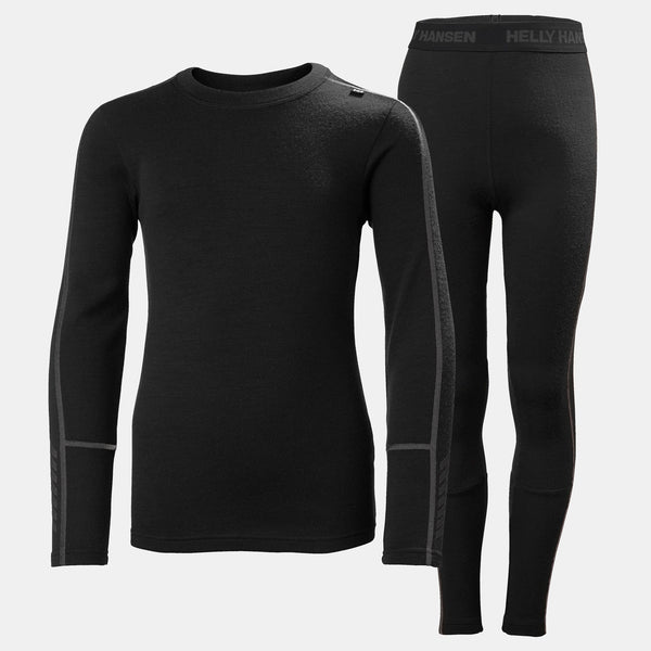 JR LIFA MERINO MIDWEIGHT SET, BLACK, 140/10
