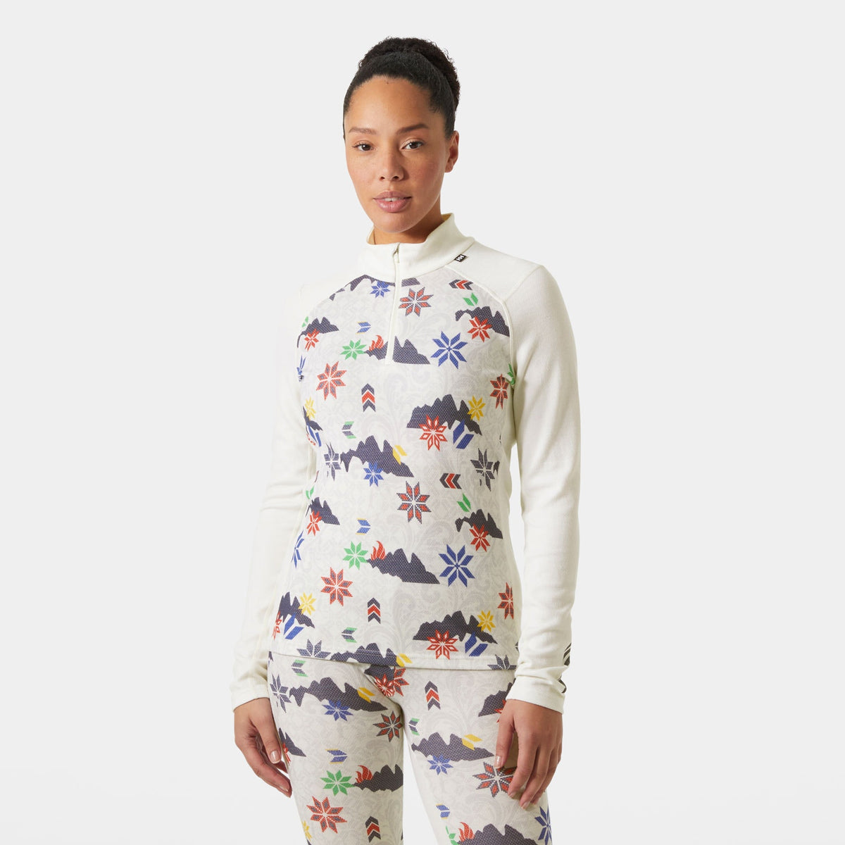 W LIFA MERINO MIDW GRA 1/2 ZIP, OFF WHITE, L
