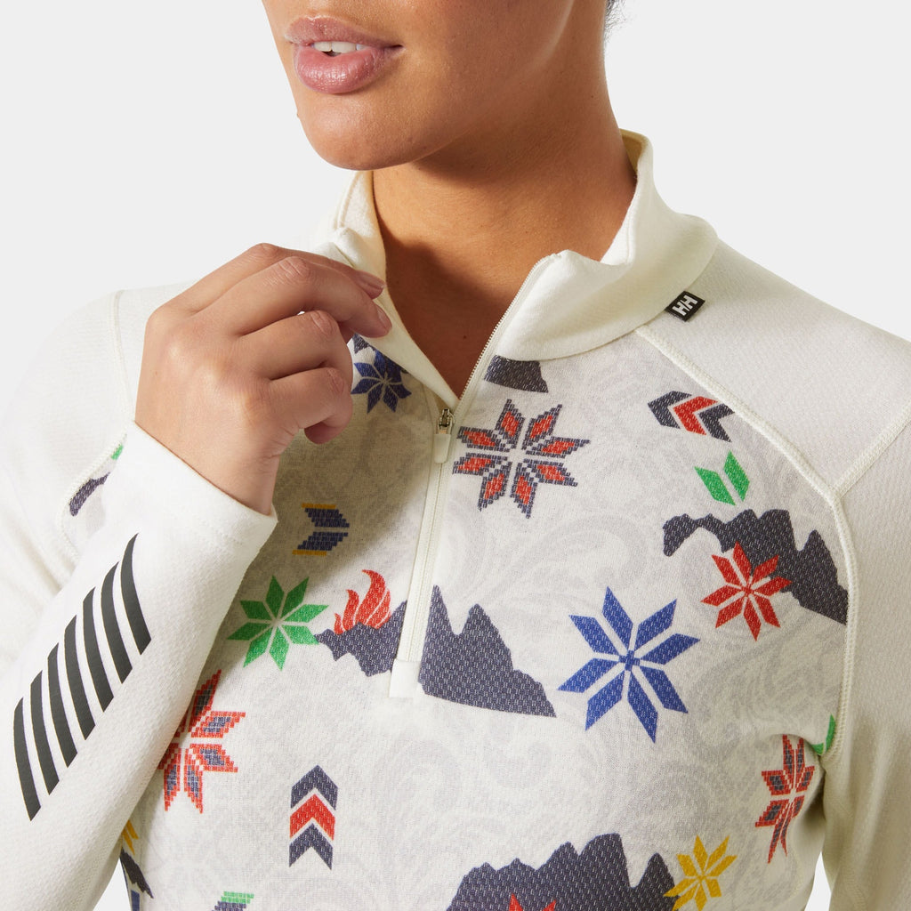W LIFA MERINO MIDW GRA 1/2 ZIP, OFF WHITE, L