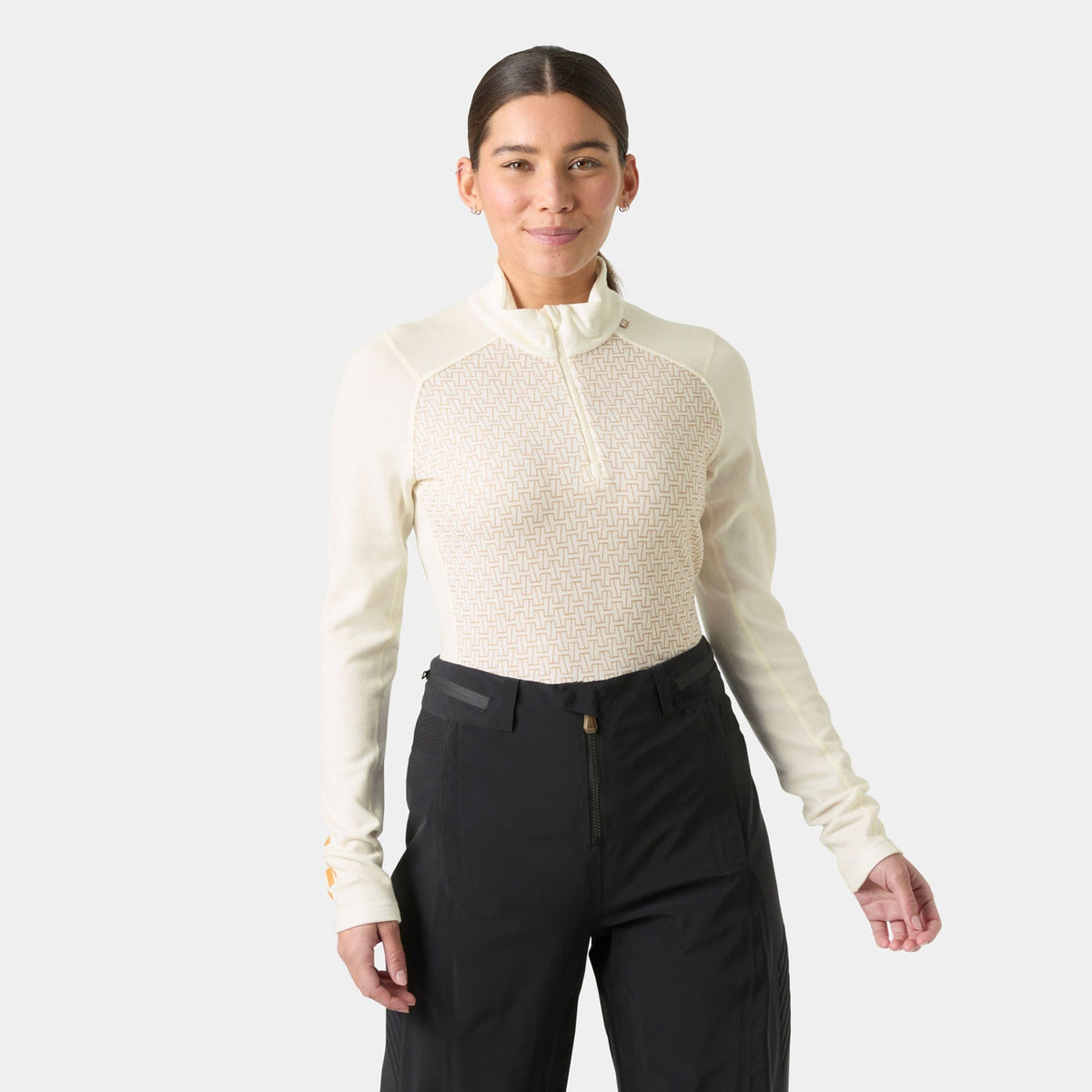 W LIFA MERINO MIDW GRA 1/2 ZIP, SNOW MONOGR, L