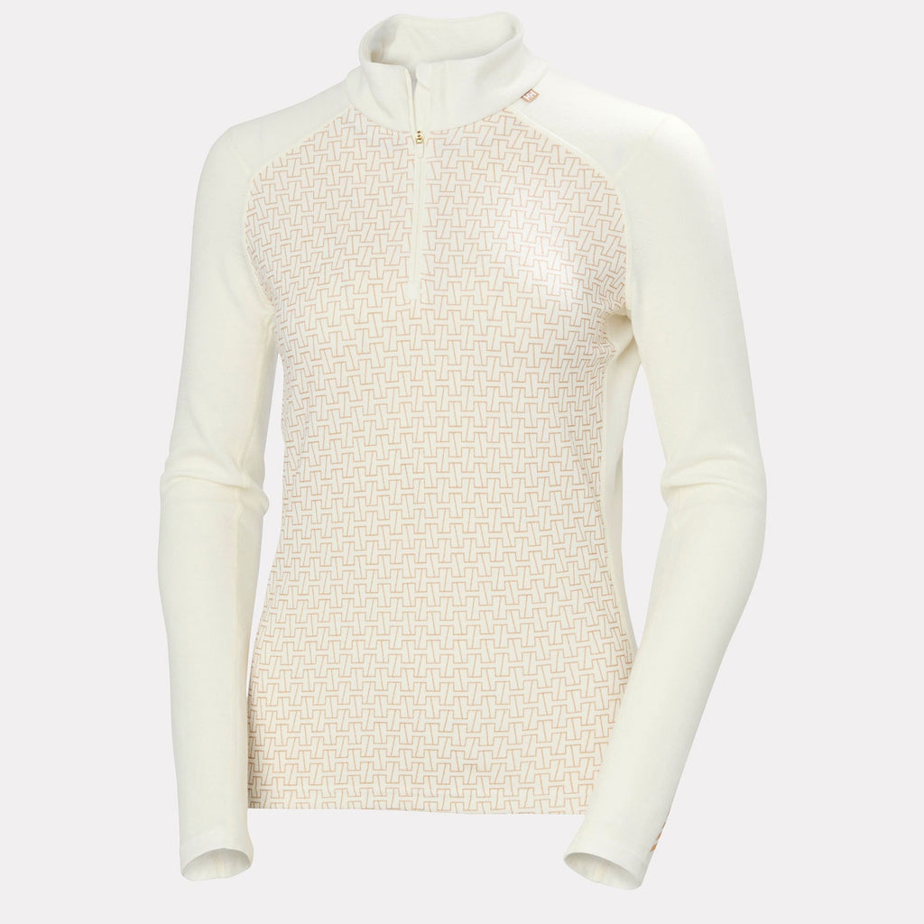 W LIFA MERINO MIDW GRA 1/2 ZIP, SNOW MONOGR, L
