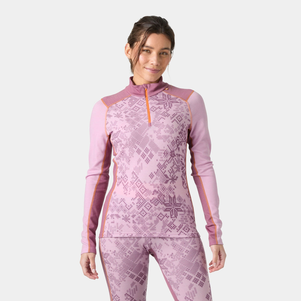 W LIFA MERINO MIDW GRA 1/2 ZIP, CHERRY BLOS, L