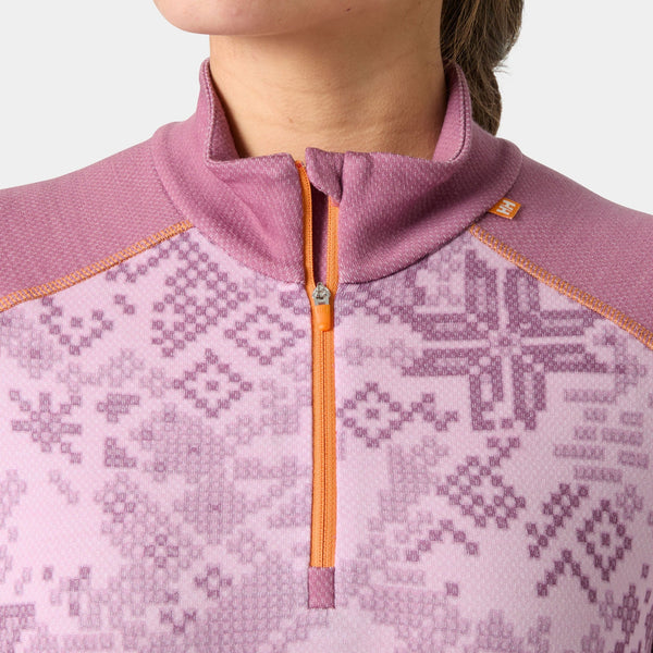 W LIFA MERINO MIDW GRA 1/2 ZIP, CHERRY BLOS, L