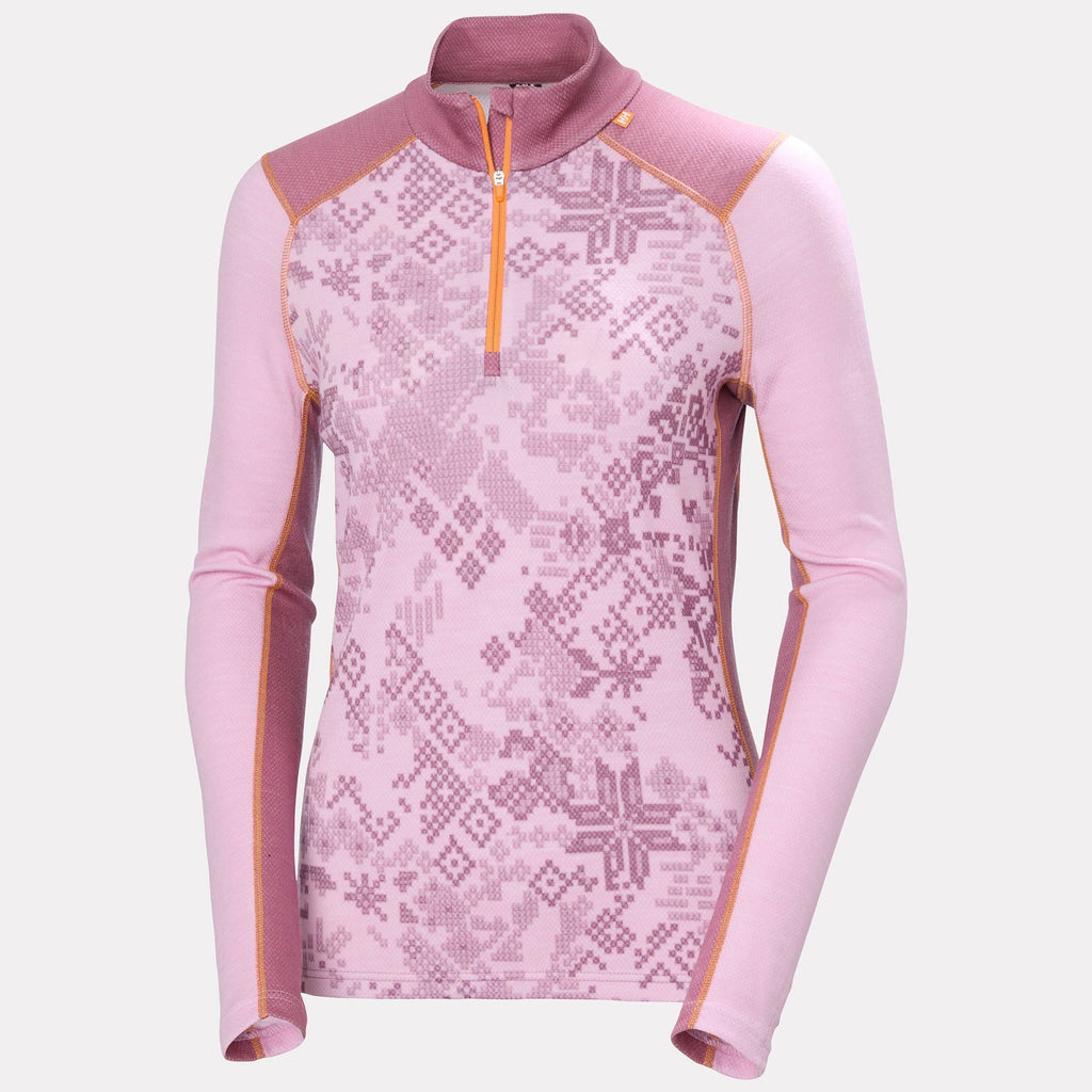 W LIFA MERINO MIDW GRA 1/2 ZIP, CHERRY BLOS, L