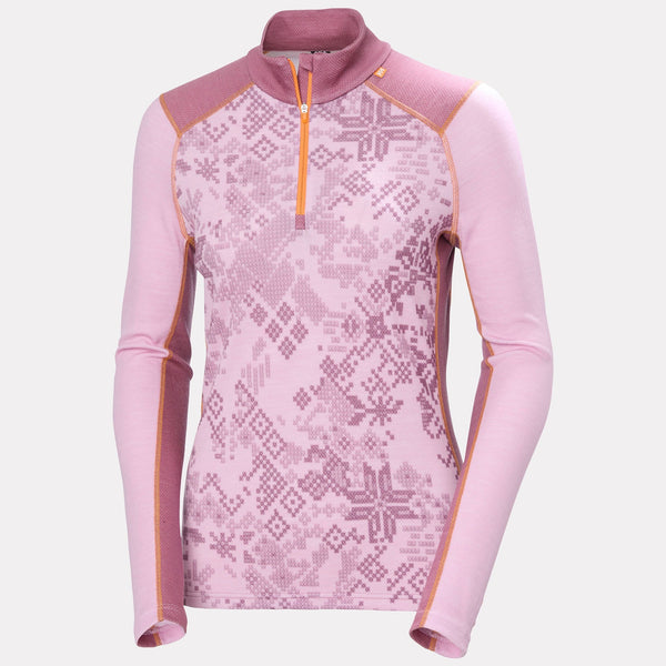 W LIFA MERINO MIDW GRA 1/2 ZIP, CHERRY BLOS, L