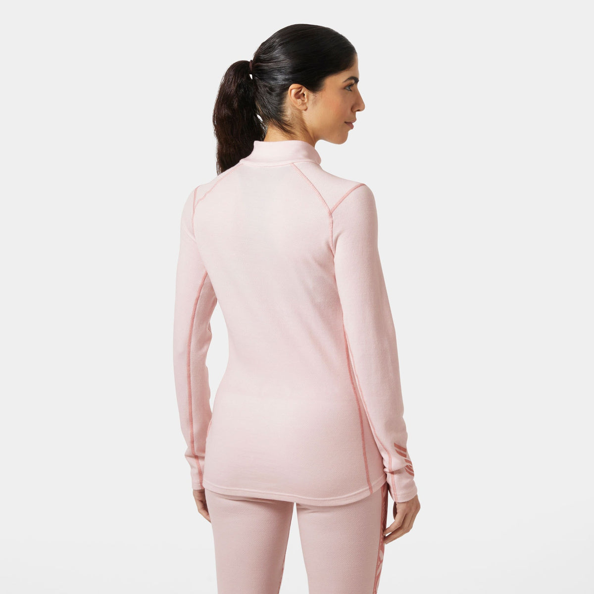 W LIFA MERINO MIDW GRA 1/2 ZIP, PINK TINT N, L