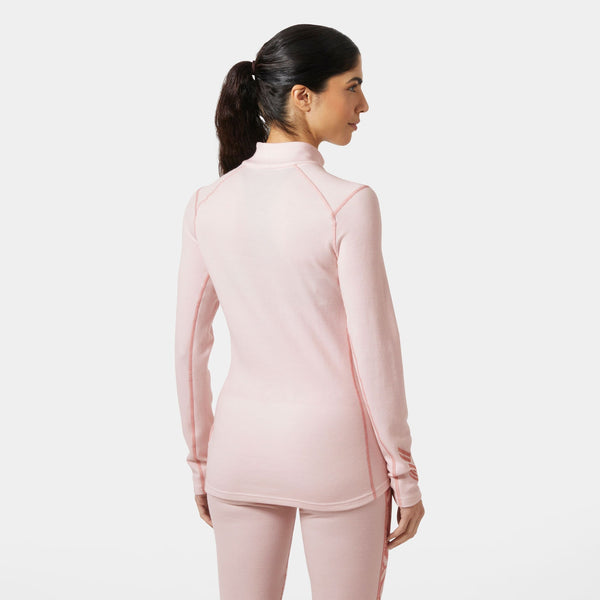W LIFA MERINO MIDW GRA 1/2 ZIP, PINK TINT N, L