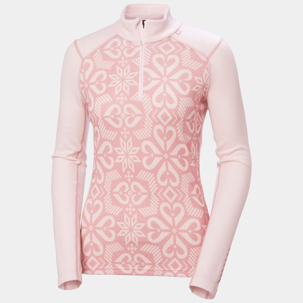 W LIFA MERINO MIDW GRA 1/2 ZIP, PINK TINT N, L