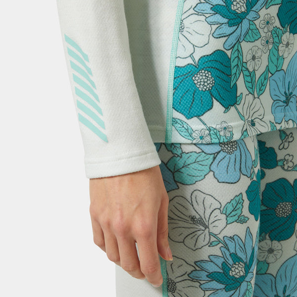 W LIFA MERINO MIDW GRA 1/2 ZIP, SEAFOAM FLO, L