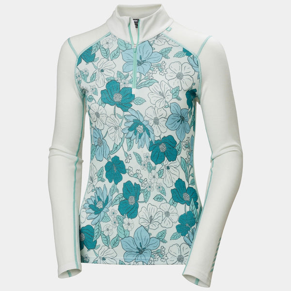 W LIFA MERINO MIDW GRA 1/2 ZIP, SEAFOAM FLO, L