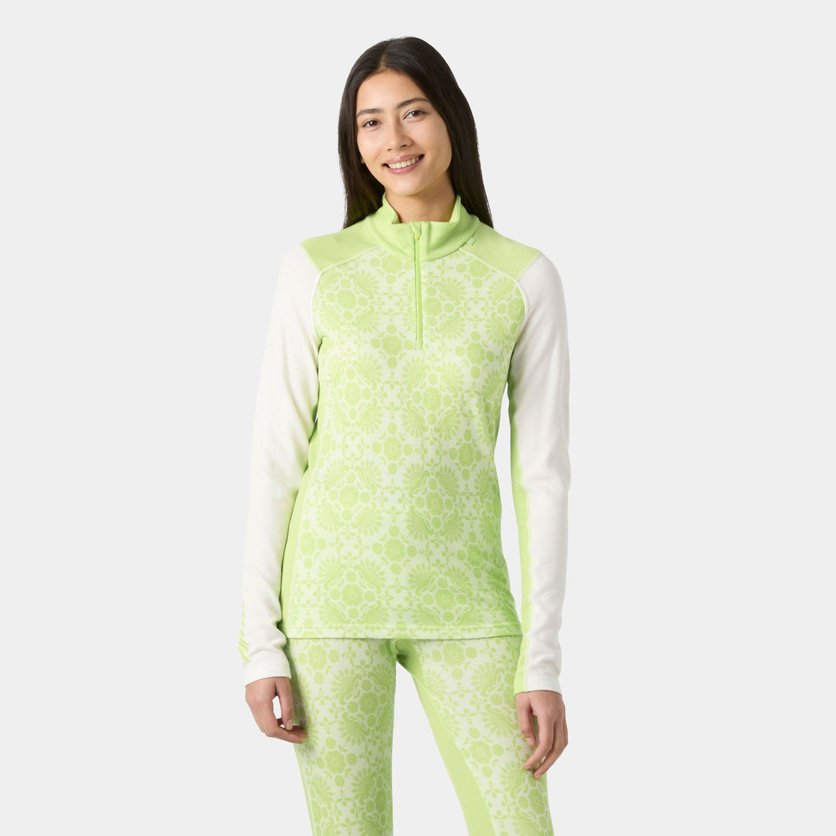 W LIFA MERINO MIDW GRA 1/2 ZIP, LUMINOUS GR, L