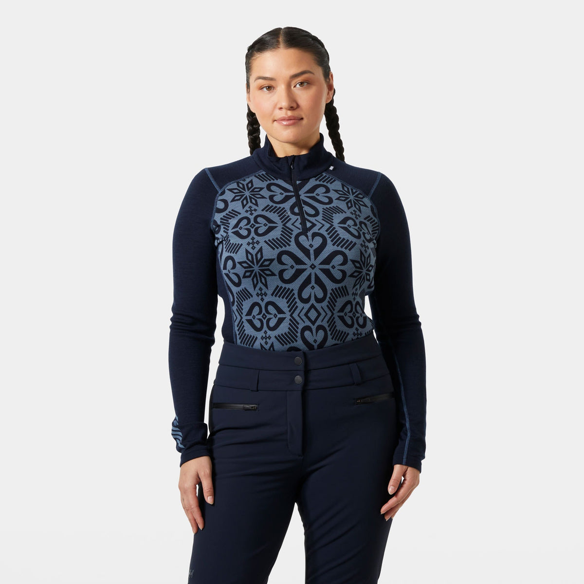 W LIFA MERINO MIDW GRA 1/2 ZIP, NAVY NORDIC, L