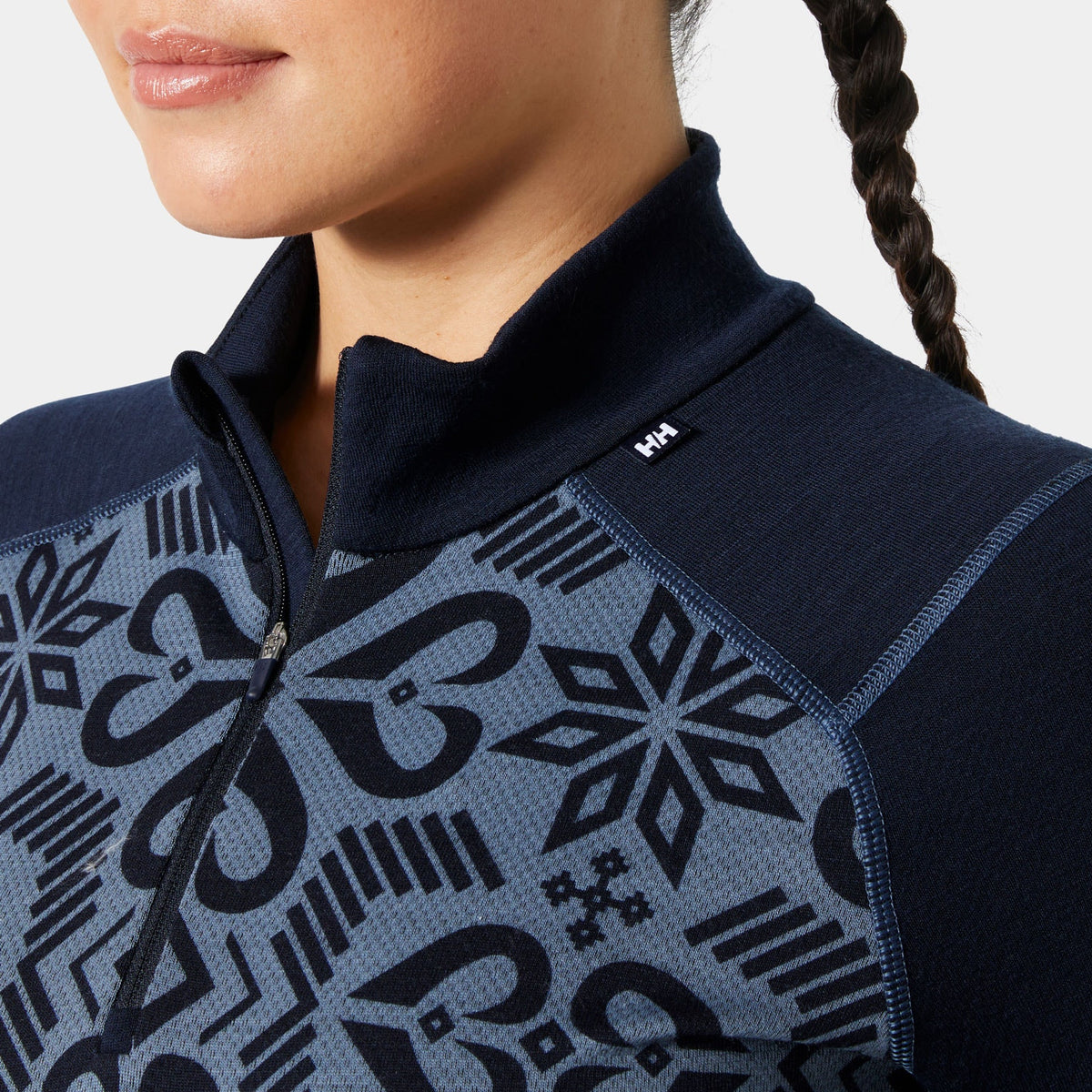W LIFA MERINO MIDW GRA 1/2 ZIP, NAVY NORDIC, L