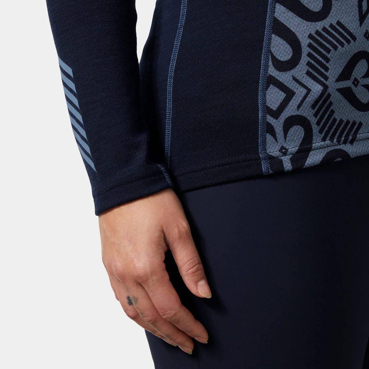 W LIFA MERINO MIDW GRA 1/2 ZIP, NAVY NORDIC, L