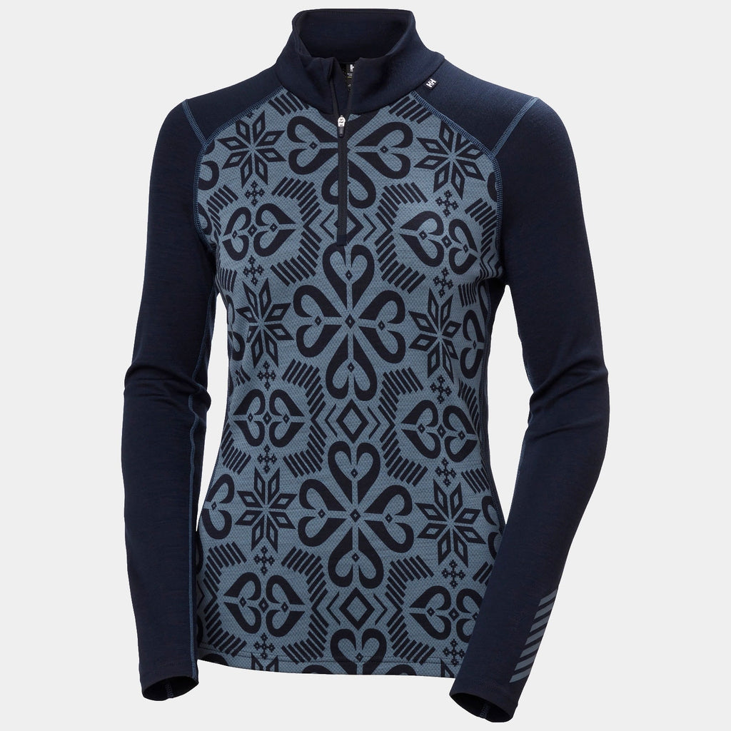 W LIFA MERINO MIDW GRA 1/2 ZIP, NAVY NORDIC, L