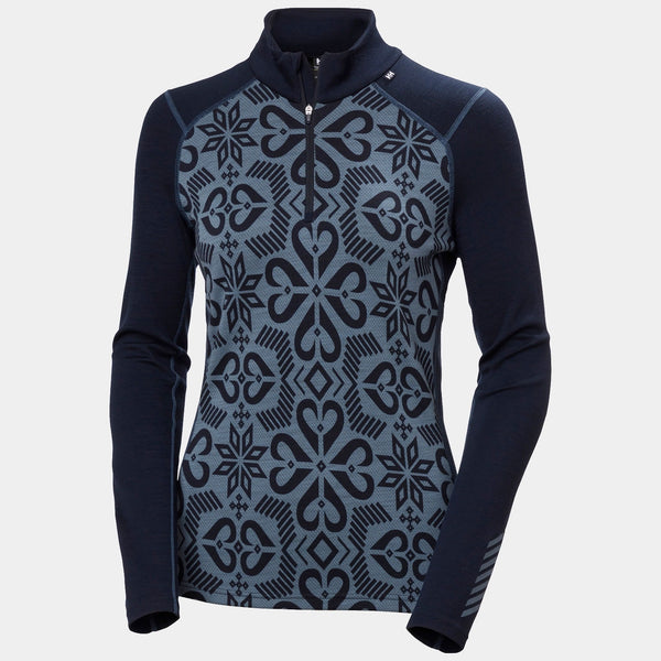 W LIFA MERINO MIDW GRA 1/2 ZIP, NAVY NORDIC, L
