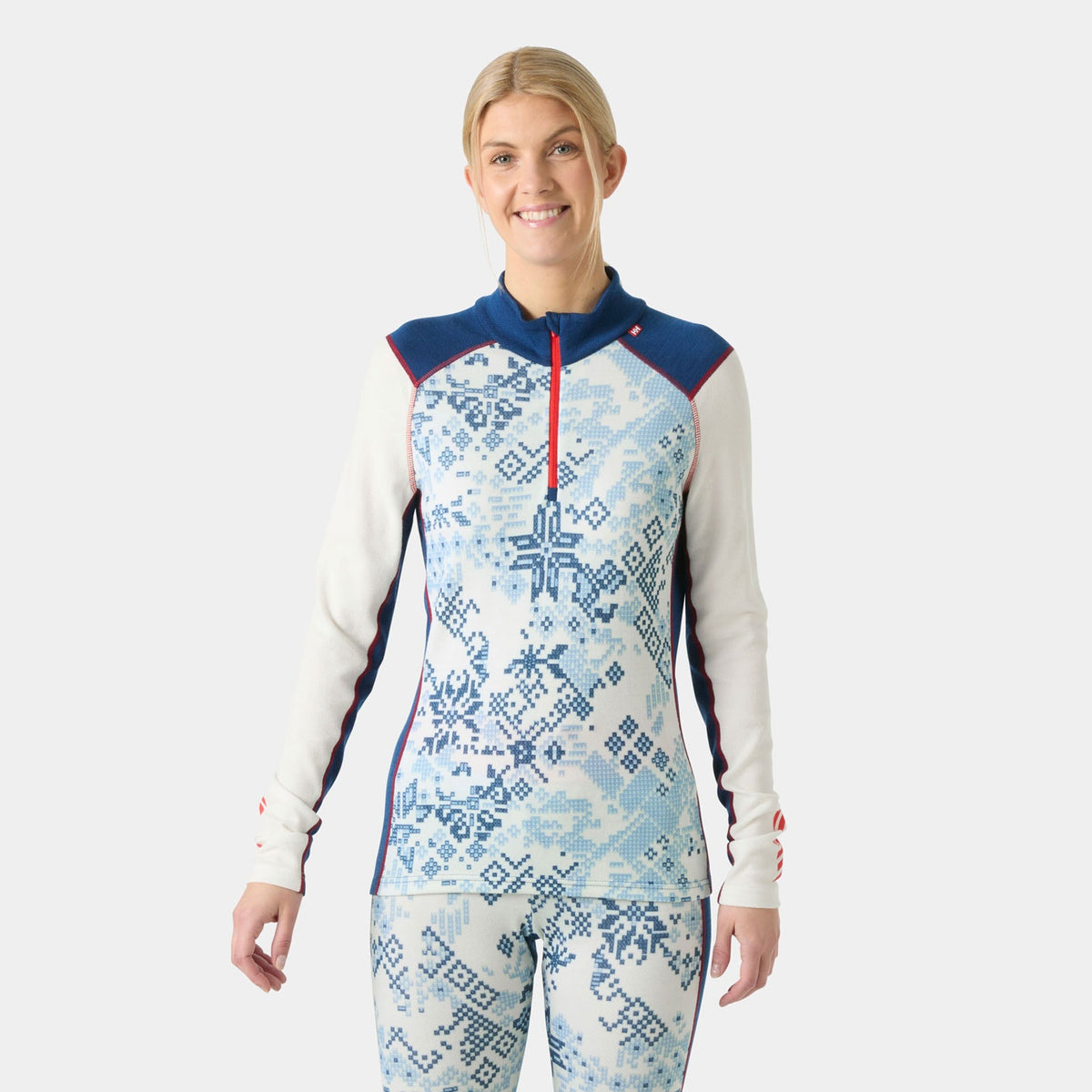 W LIFA MERINO MIDW GRA 1/2 ZIP, BRIGHT BLUE, L