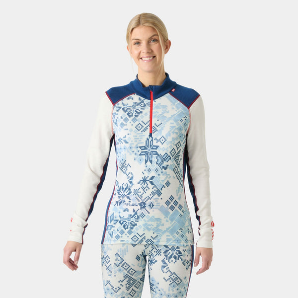 W LIFA MERINO MIDW GRA 1/2 ZIP, BRIGHT BLUE, L