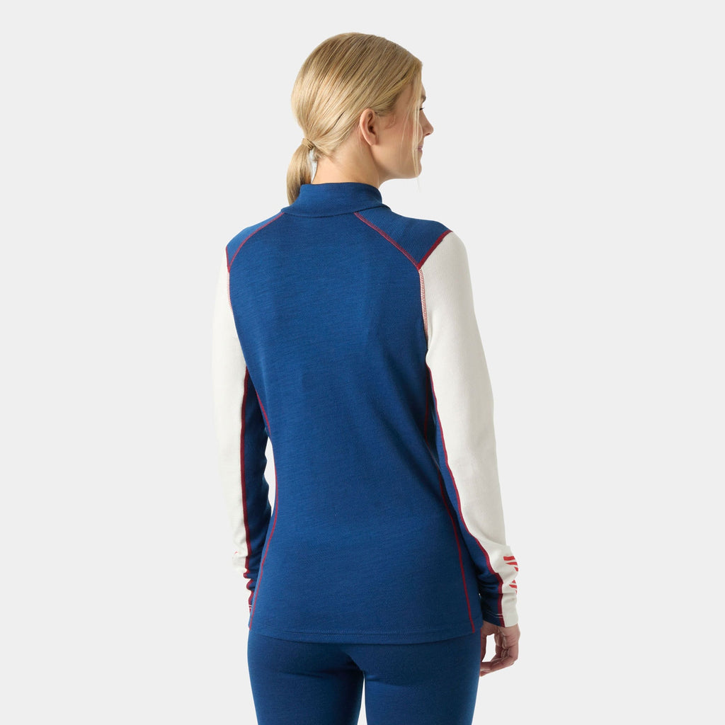 W LIFA MERINO MIDW GRA 1/2 ZIP, BRIGHT BLUE, L
