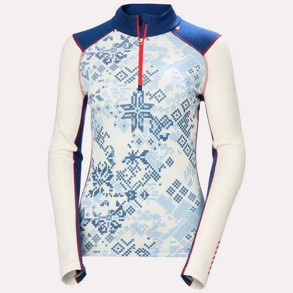 W LIFA MERINO MIDW GRA 1/2 ZIP, BRIGHT BLUE, L