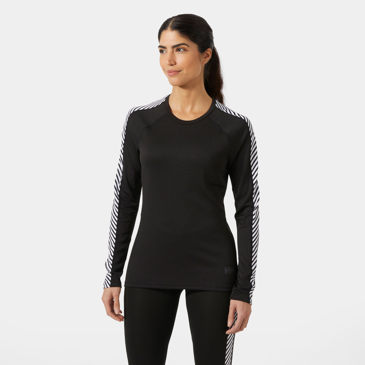 W LIFA ACTIVE STRIPE CREW, BLACK, XL Main image