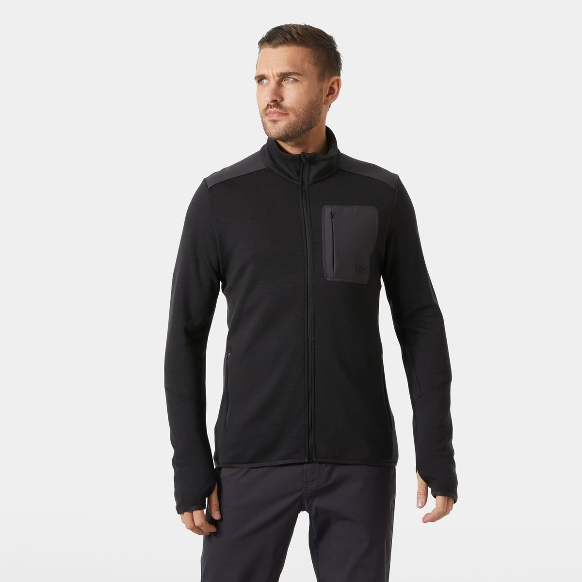 LIFA MERINO MIDLAYER, BLACK, XXL