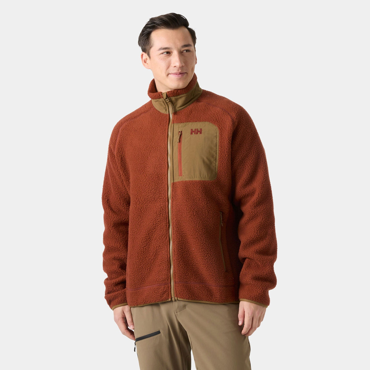 PANORAMA PILE BLOCK JACKET, IRON OXIDE, XXL