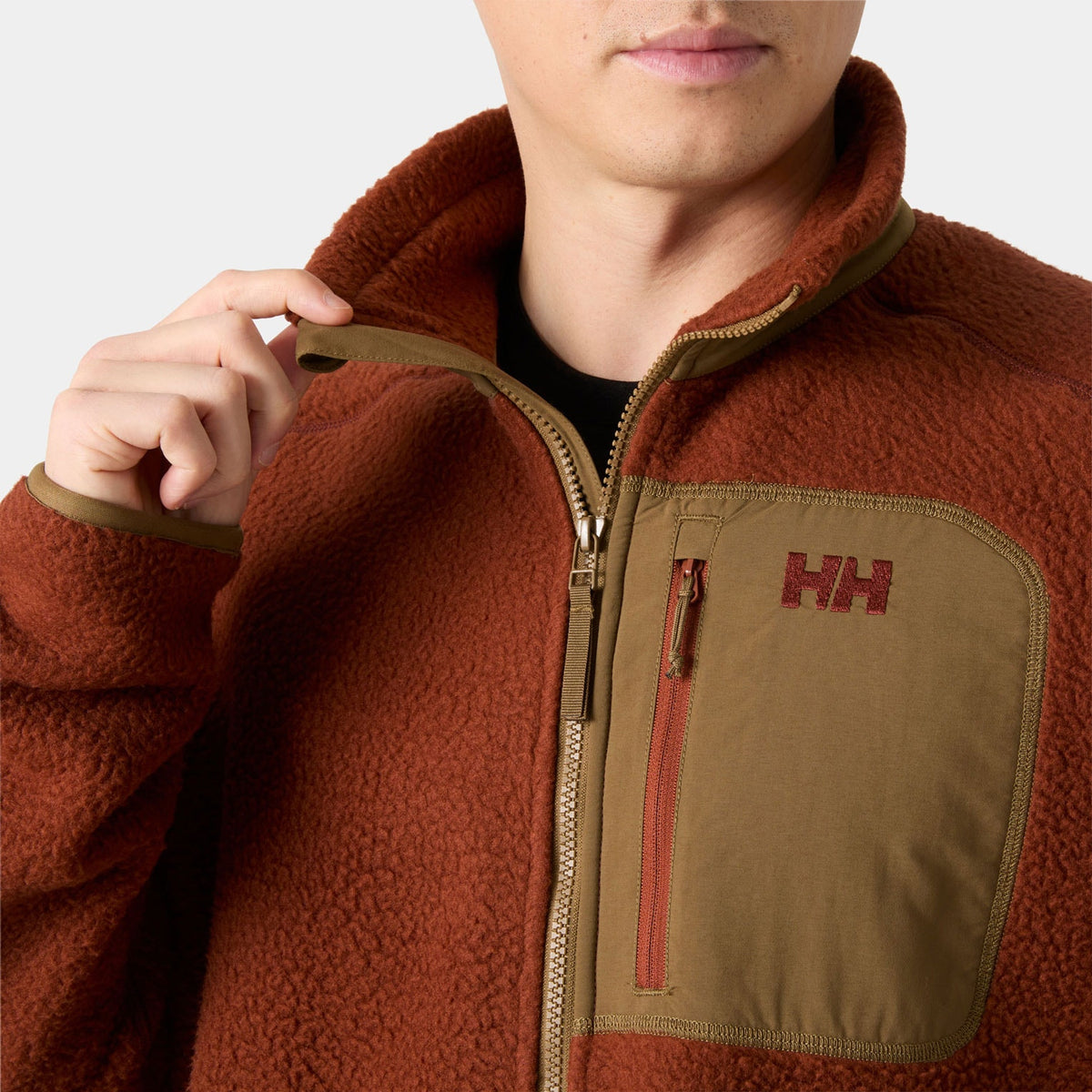 PANORAMA PILE BLOCK JACKET, IRON OXIDE, XXL