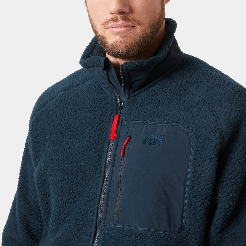 PANORAMA PILE BLOCK JACKET, NAVY, XXL