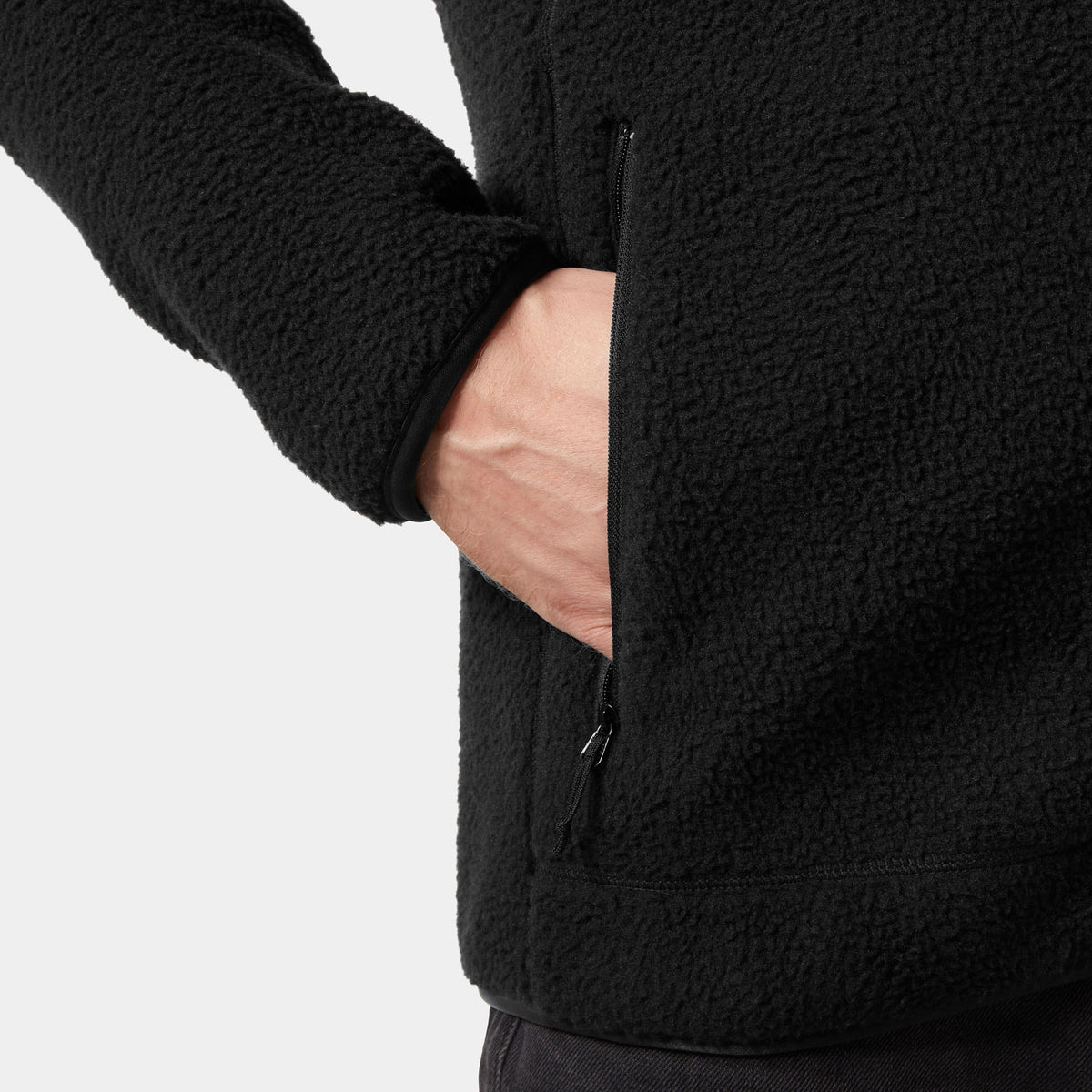 PANORAMA PILE BLOCK JACKET, BLACK, XXL