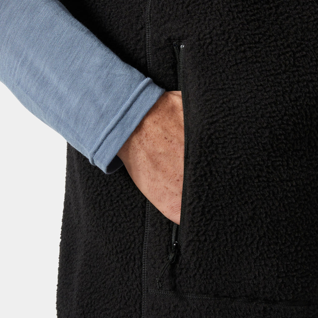 PANORAMA PILE BLOCK VEST, BLACK, XXL