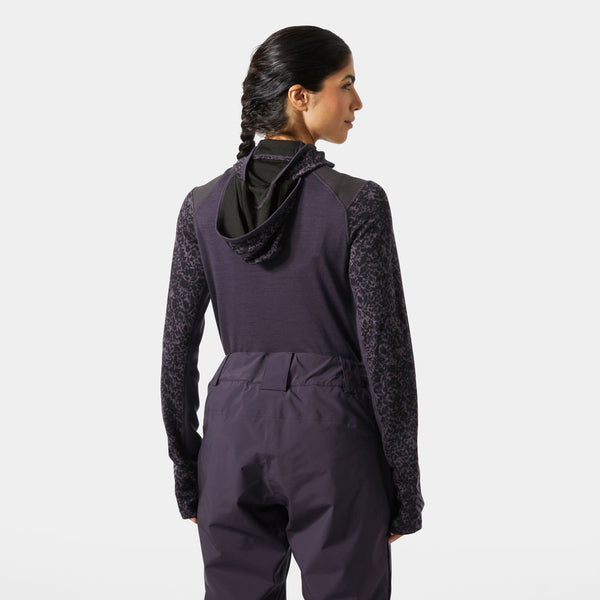W LIFA MERINO MIDW BLC HOODIE, BLACK GRAPE, M