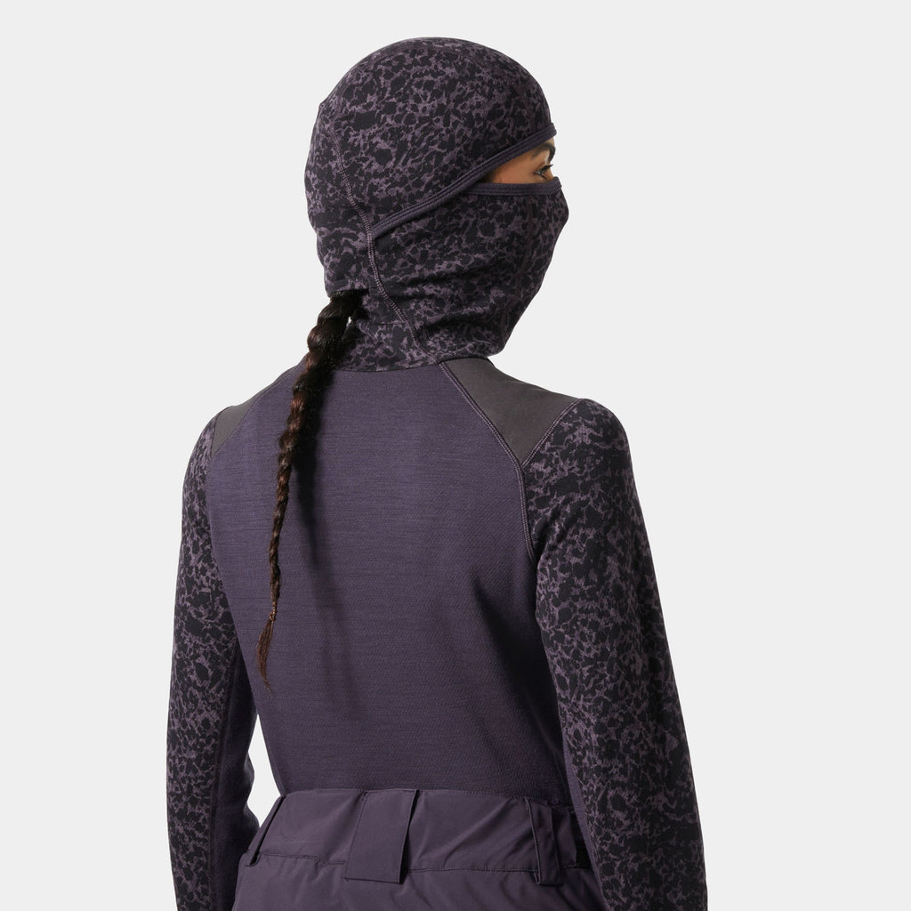 W LIFA MERINO MIDW BLC HOODIE, BLACK GRAPE, M