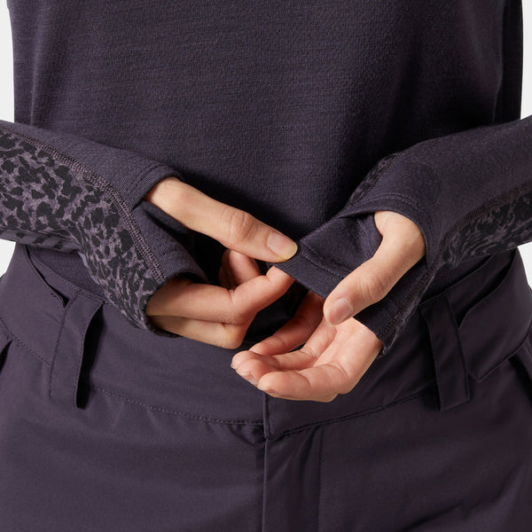 W LIFA MERINO MIDW BLC HOODIE, BLACK GRAPE, M