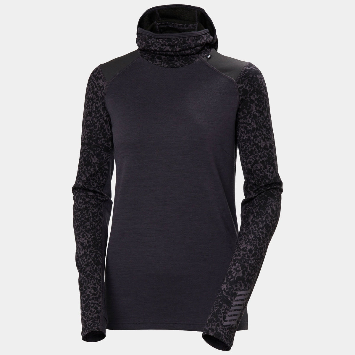 W LIFA MERINO MIDW BLC HOODIE, BLACK GRAPE, M