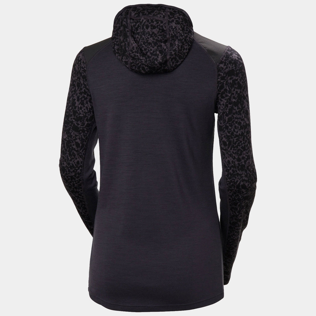 W LIFA MERINO MIDW BLC HOODIE, BLACK GRAPE, M