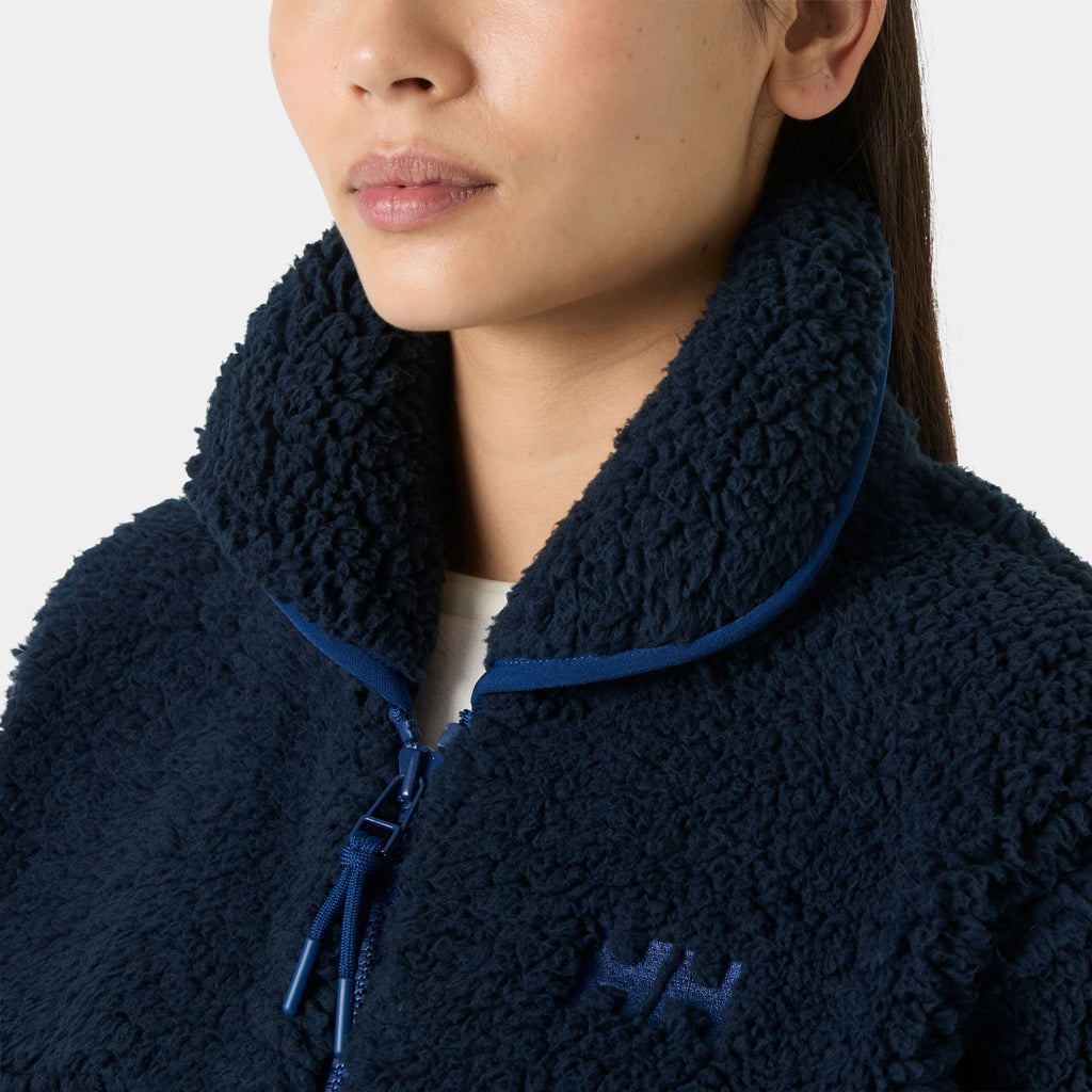 W MOONLIT PILE JACKET, NAVY, L