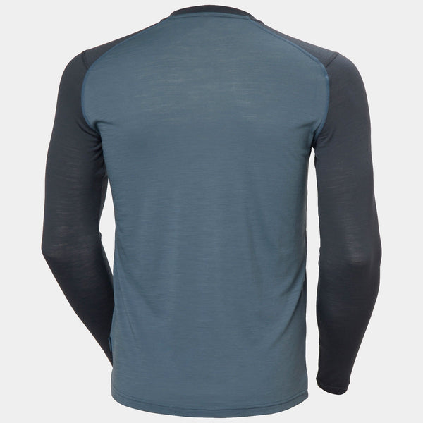HH DURAWOOL CREW LS, WASHED NAVY, XXL