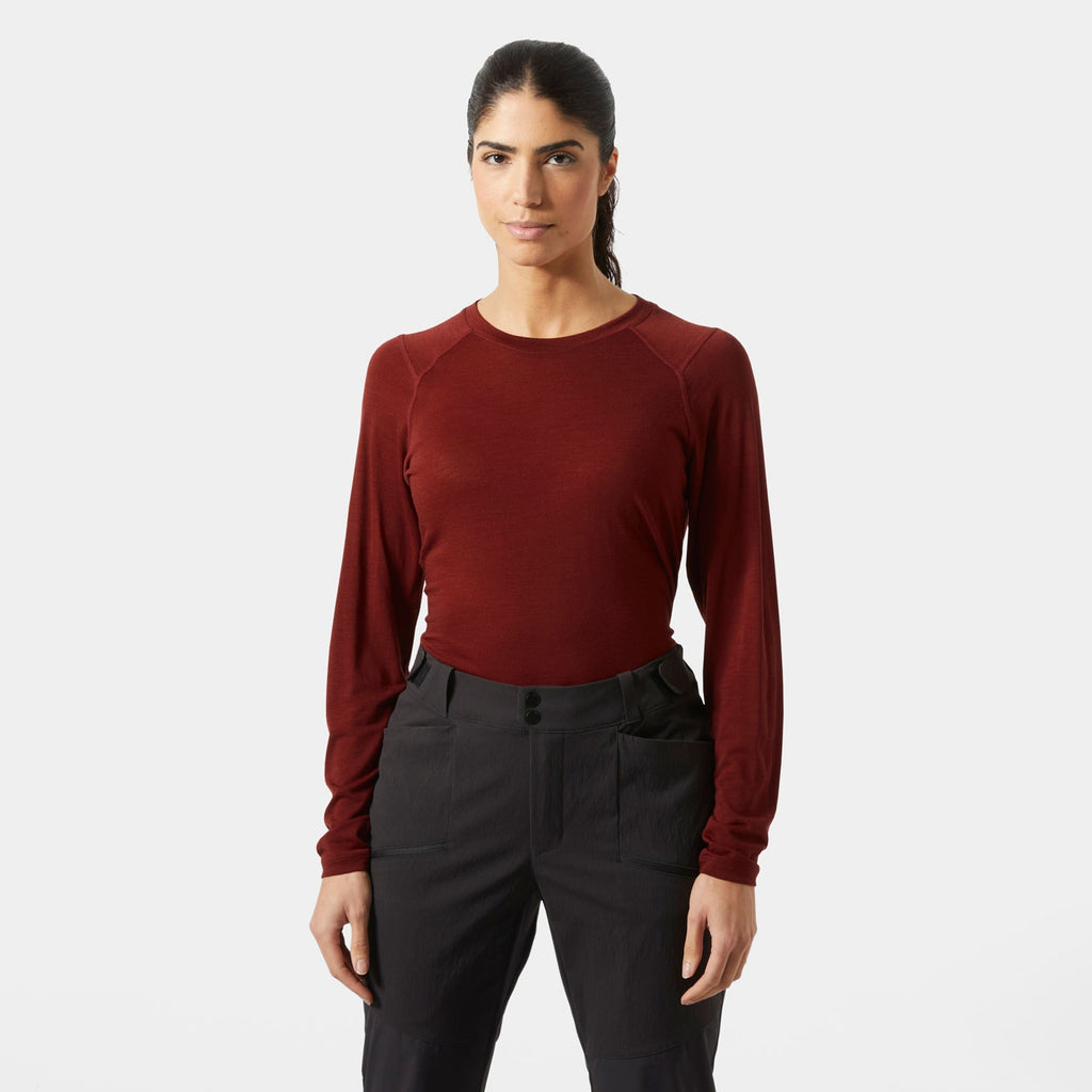W HH DURAWOOL CREW LS, MARS RED, L