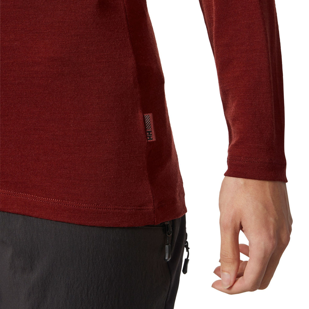 W HH DURAWOOL CREW LS, MARS RED, L
