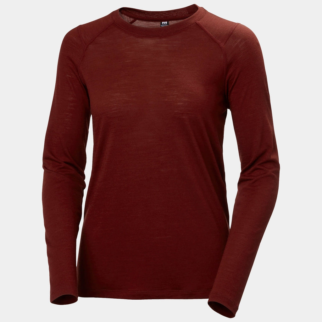 W HH DURAWOOL CREW LS, MARS RED, L
