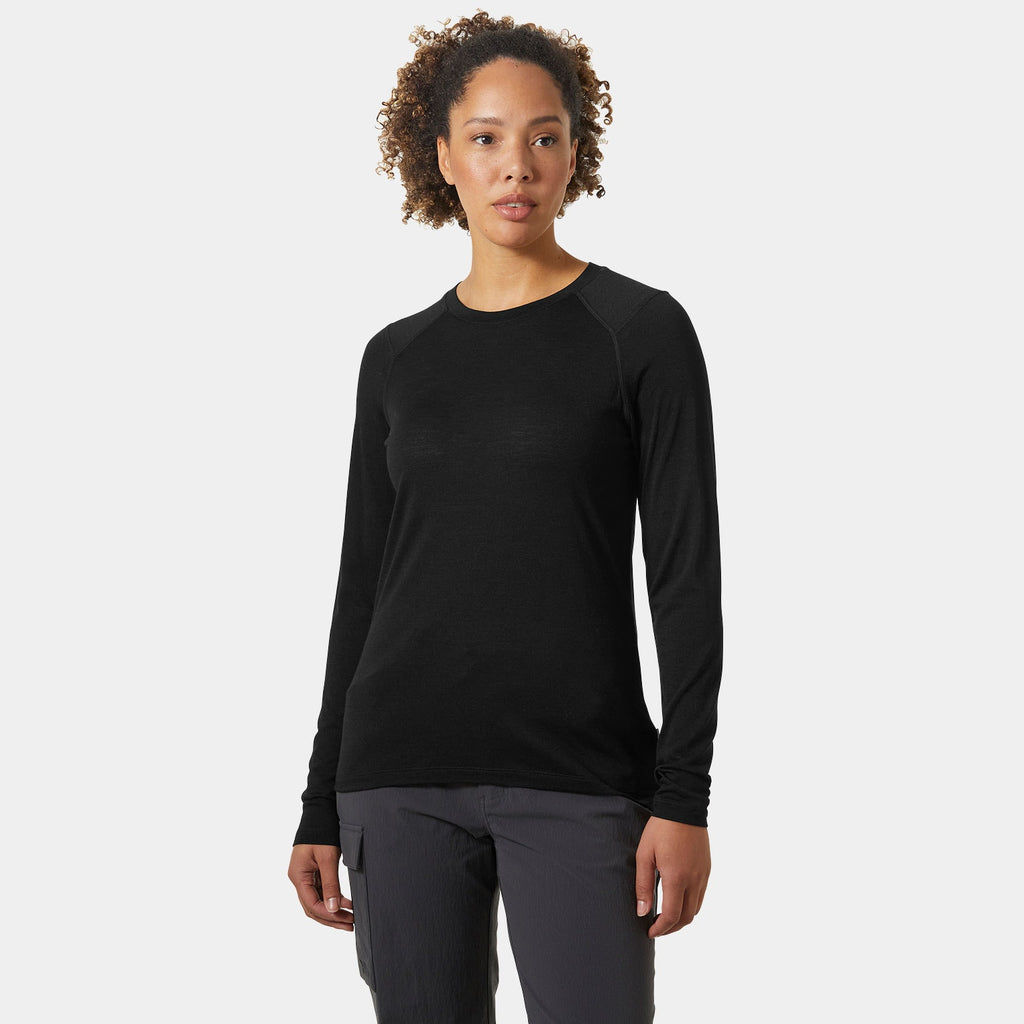 W HH DURAWOOL CREW LS, BLACK, L
