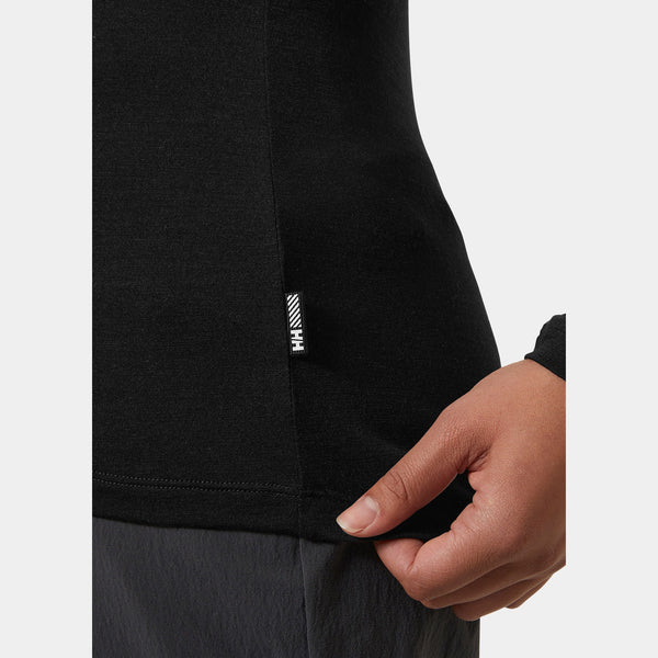 W HH DURAWOOL CREW LS, BLACK, L