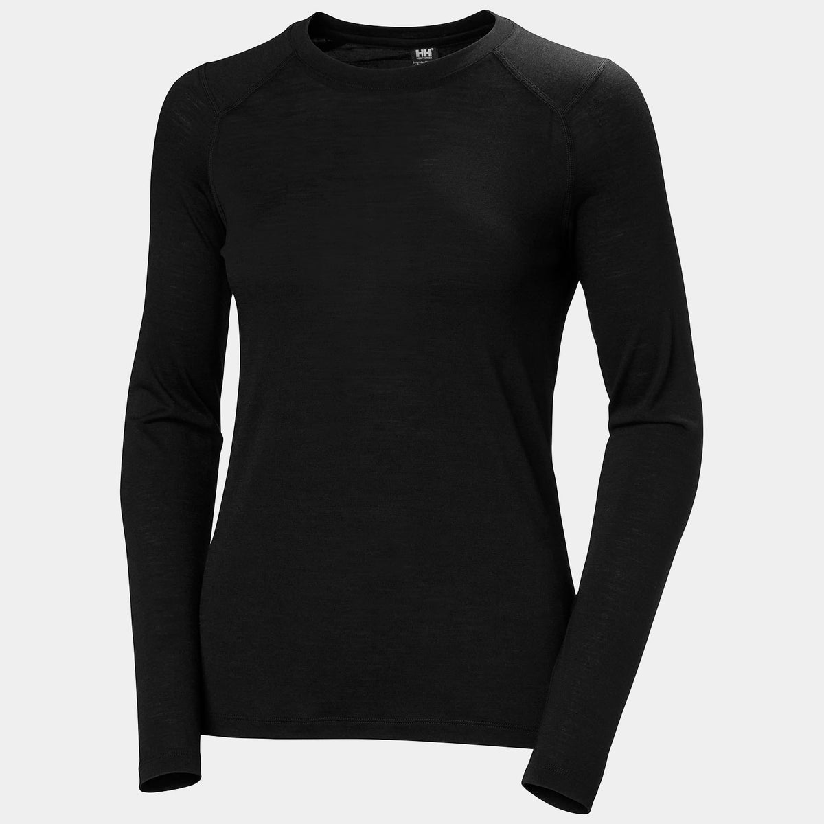 W HH DURAWOOL CREW LS, BLACK, L