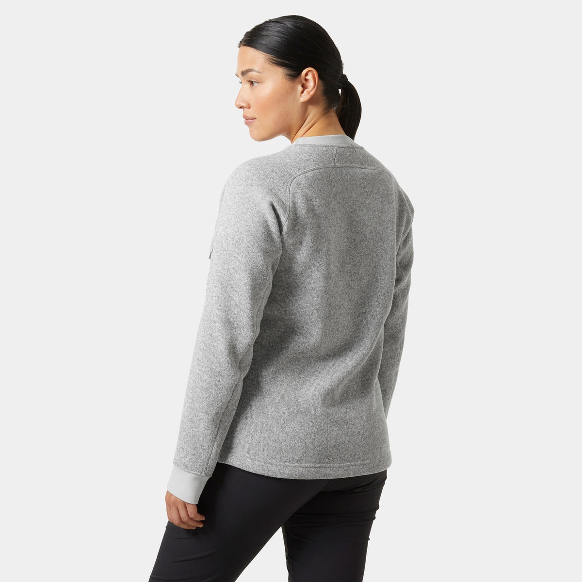 W VARDE CREWNECK, GREY FOG, L